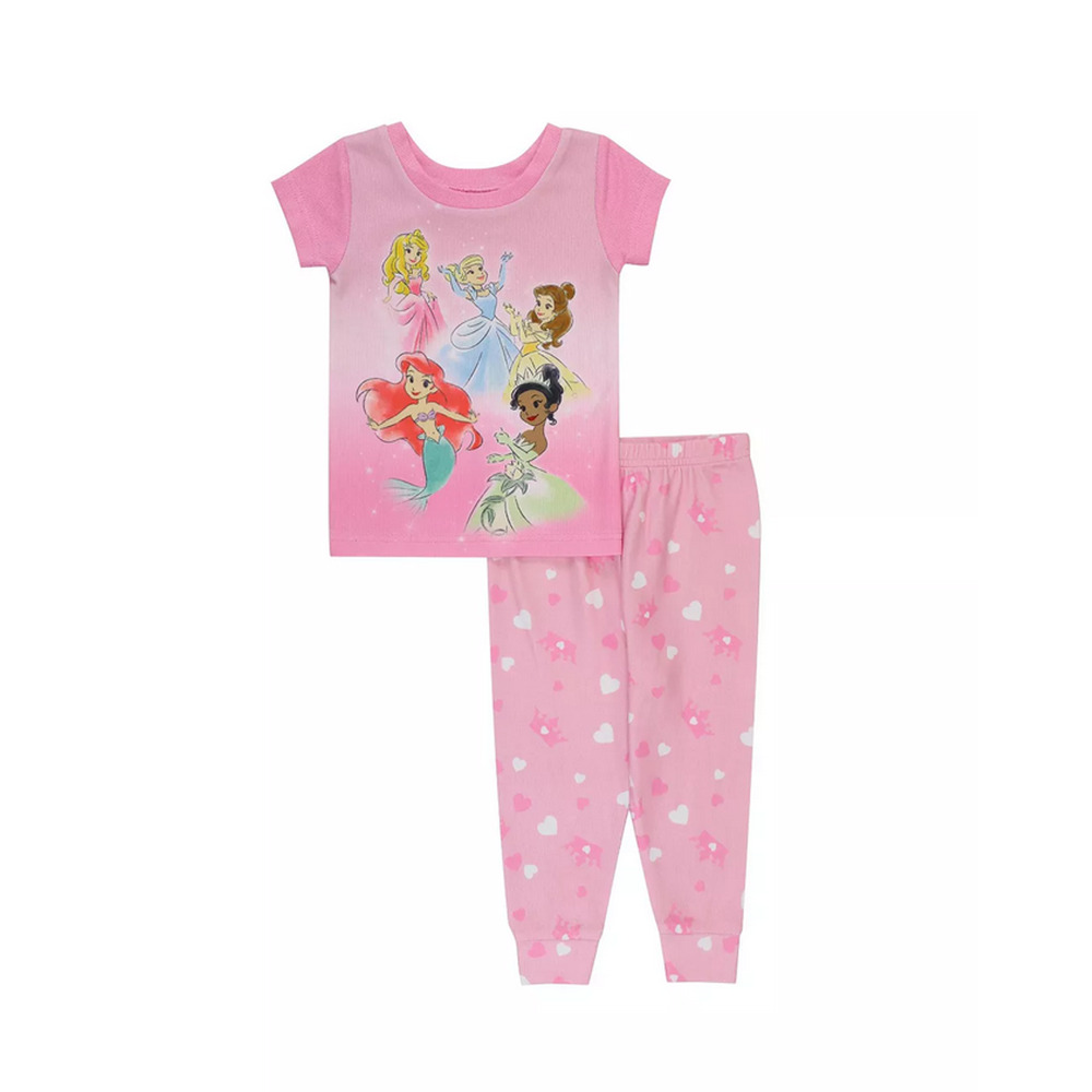 AME Disney Princess Baby Girls Pajama 2 Piece Set Pink Size 12M 1340